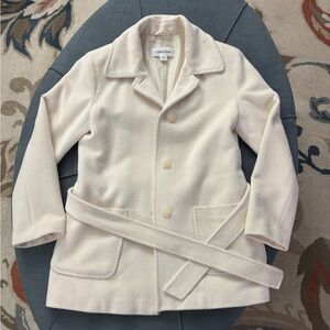 Angora wool Calvin Klein belted coat